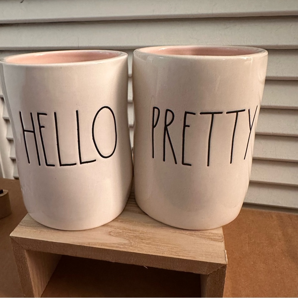 Rae Dunn hello pretty makeup brush cups